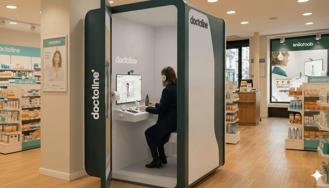 Cabine Doctoline installée dans une pharmacie partenaire