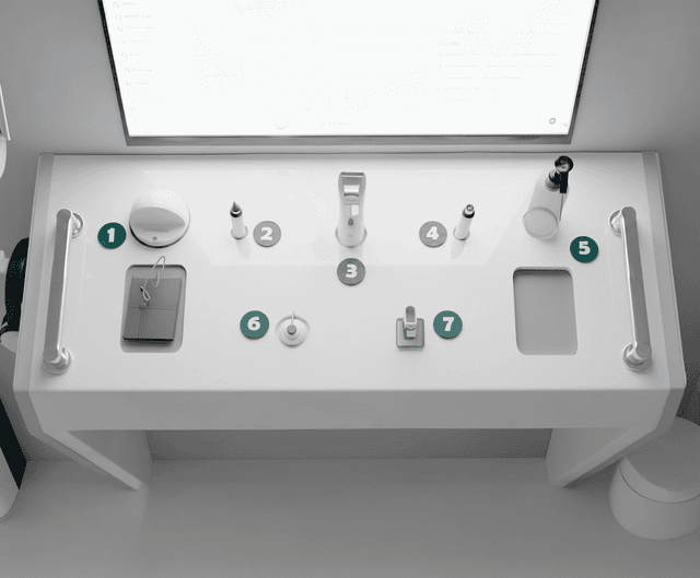 Plateau technique Doctoline avec les six dispositifs médicaux