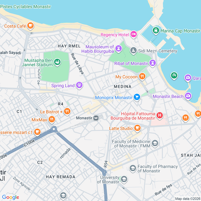 Carte des partenaires Doctoline en Tunisie
